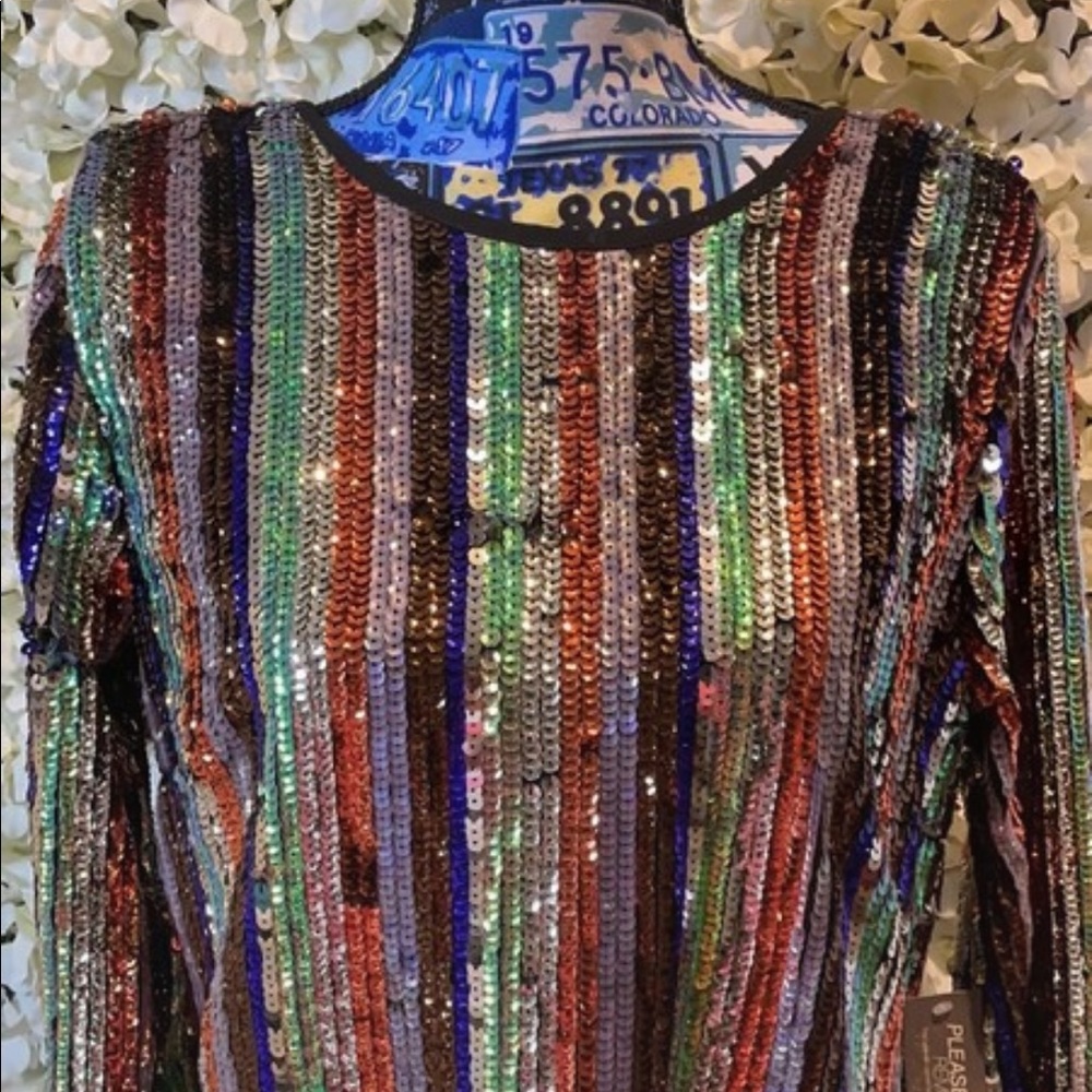 JAGGER SEQUIN SHIFT DRESS EVA MENDES COLLECTION S